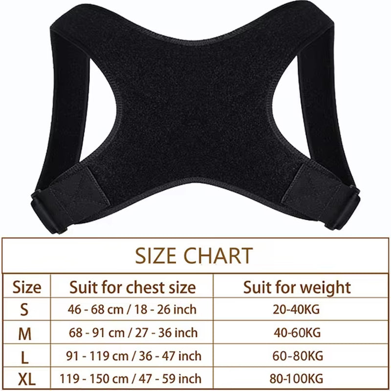 Adjustable Back Posture Corrector Neck Back Support Belt Spine Shoulder Brace Support Belts Adult Invisible Hunchback Belts